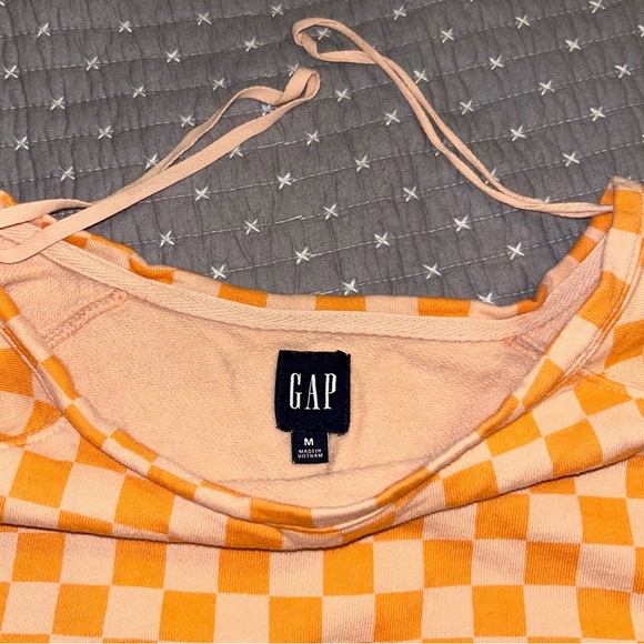 GAP Women’s Cropped Slouchy Checkered Sweatshirt  Size M - Picture 2 of 5